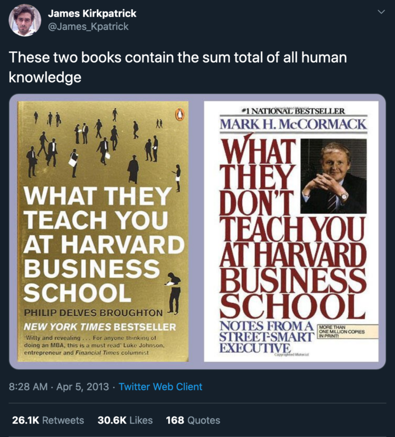 harvard business school books tweet