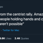 centrist rally tweet better things aren't possible hippo man