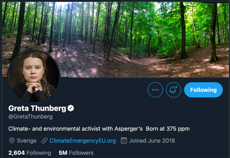 greta thunberg twitter profile