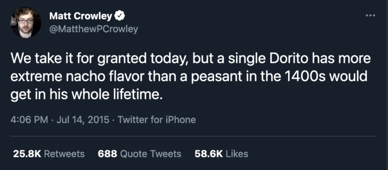 the dorito flavor peasant tweet by matt crowley