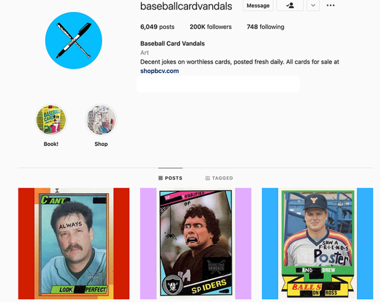 baseball card vandals instagram