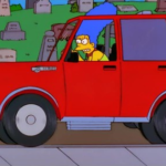 marge simpsons big mad behind the wheel