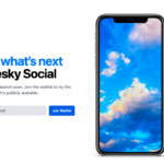 blue sky social network sign up page and app