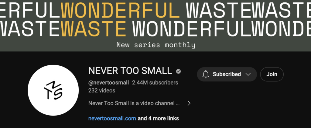 never too small youtube page