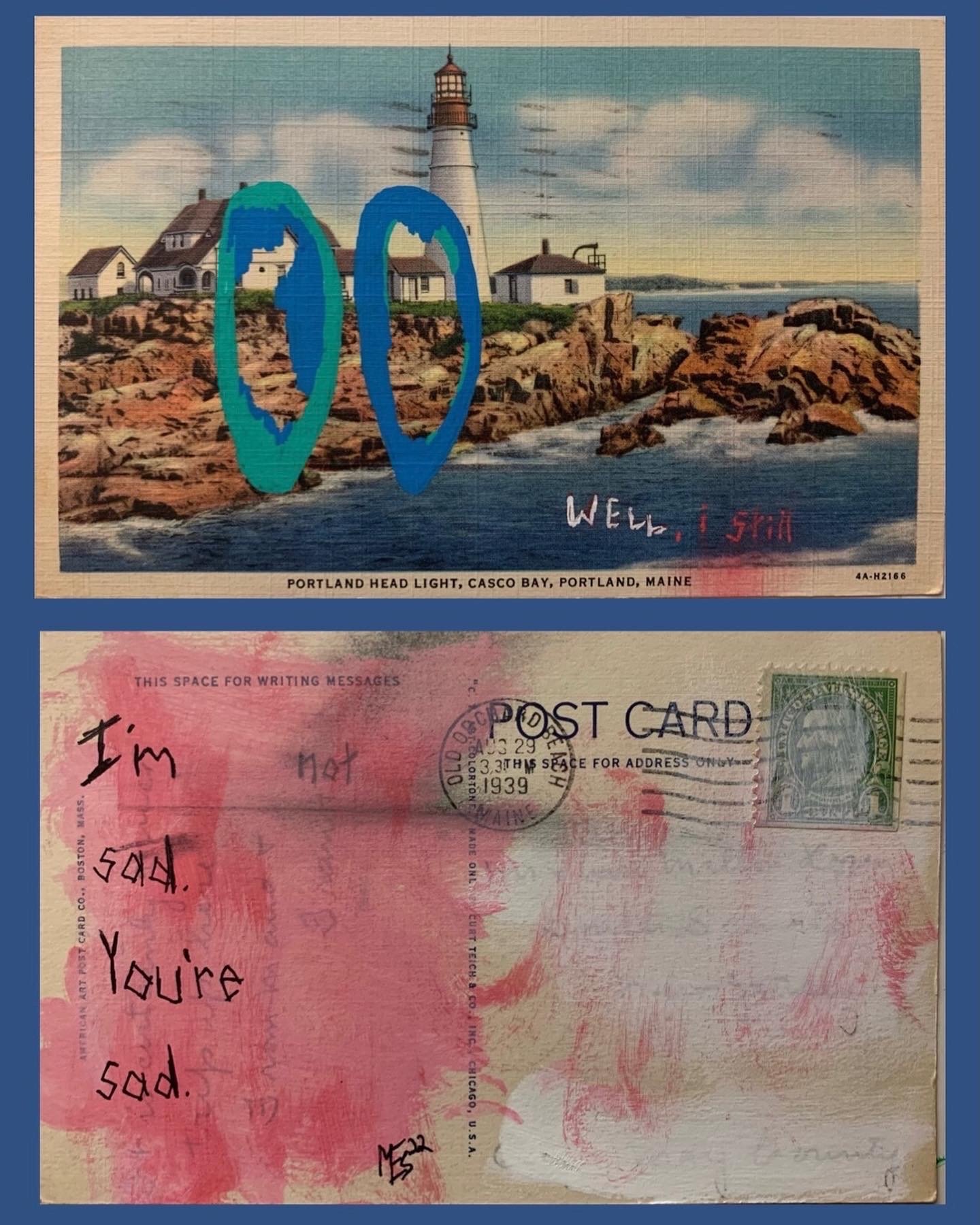 postcard art im not sad