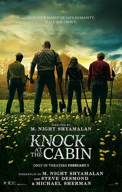knock at the cabin movie poster with axes