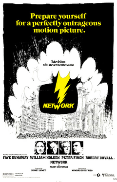 network classic movie poster red white and yellow