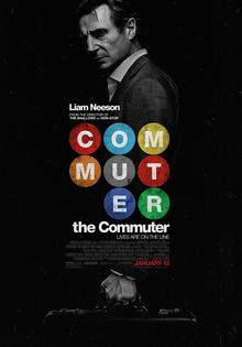 the commuter film poster with subway letters