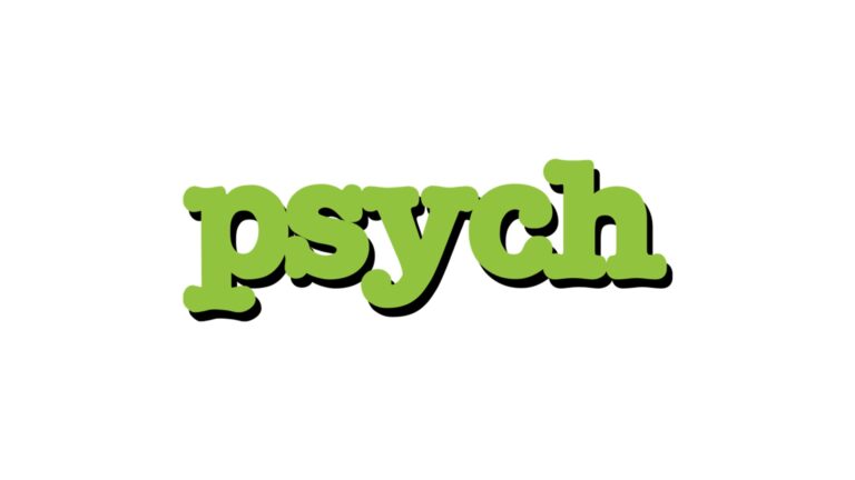 psych tv show log basic white and green