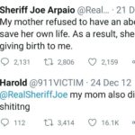 sheriff joe abortion tweet harold 911 victim response