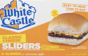 box of white castle sliders cheeseburger