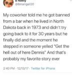 getting banned from bar 30 years ago in north dakota tweet