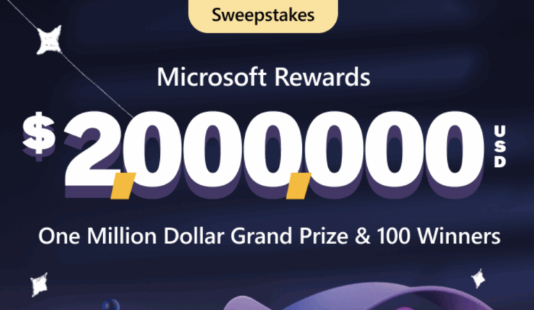 microsft sweepstakes graphic 2 million dollars