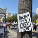 nazis are not allowed in our neighborhood sign at la protest shared on bluesky