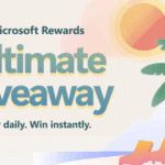 sun and palm tree promoting microsoft rewards sweepstakes